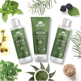 Ayumi Neem & Tea Tree Body Scrub. Vegan, Cruelty-Free, Dermatologically-Tested, 1 x 200 ml