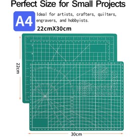 ETHEL Self Healing Cutting Mat，Self Healing Sewing Mat, 9inch x 12inch Rotary Cutting Mat Double Sided Craft Cutting Board for Sewing Crafts Hobby Fabric Precision Scrapbooking Project (A4)