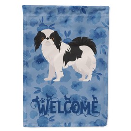 Caroline's Treasures CK6005GF Japanese Chin #2 Welcome Garden Flag Mailbox Flag Decorative Yard Flag Banner Outside Patio Artwork Yard Flower Beds, Garden Size, Multicolor