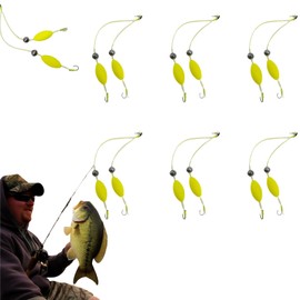6PCS Double Reverse Fishing Hook Set,Anti Tangle Split Fishing Hooks,Snag Resistant Split Hook Design for Smooth Casting,Carp Fishing Accessories,Float Fishing Tackle Set,Sturdy & Durable