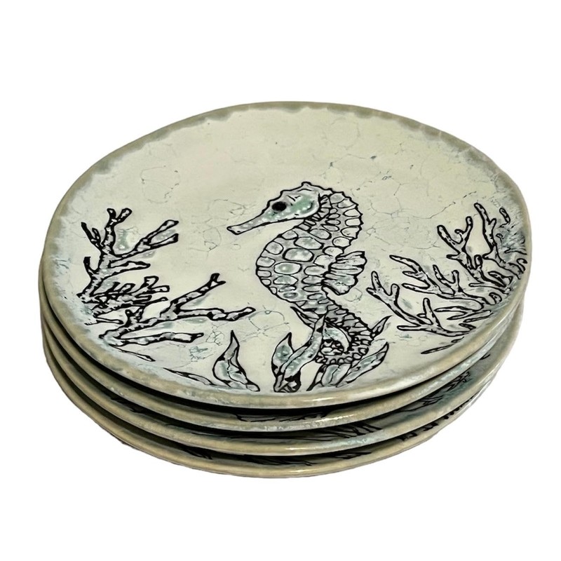 by Design Chesapeake Bay Blue Crab Appetizer Plates Set of