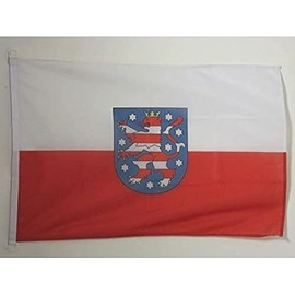 Thuringia NAUTICAL Flag 18'' x 12'' - Germany - German region of Thuringia flags 30 x 45 cm - Banner 12x18 in for boat - AZ FLAG