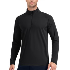 EKLENTSON Men's Sun Shirt Lightweight UPF 50+ Sun Protection T-Shirts Athletic Workout Rash Guard,Black,M