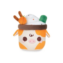 Cuddle Barn PlushGoals - Serie Lil Pumpkin Spice Mooshake | Super suave y lindo Kawaii vaca naranja postre bebida coleccionable juguete de peluche de 7 pulgadas