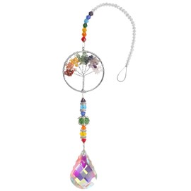 Sun Catchers for Windows, Colorful Suncatchers for Windows Hanging Crystals Healing Crystal Spiritual Gifts for Car Home Office Garden Decoration
