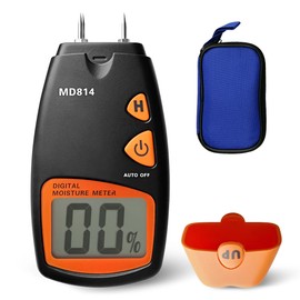 AMTAST Digital Wood Moisture Meter 4 Pin Accurate Moisture Meter for Wood Handheld Lumber Humidity Tester with LCD Display for Lumber Firewood Forestry and Woodworking Applications (Model MD814)