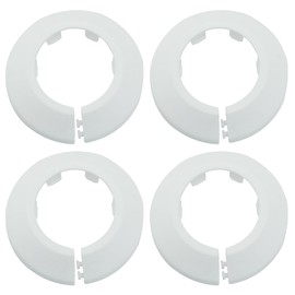 Marvexi 4PCS 1 1/2 Inch Outer Diameter Flange Water Pipe Cover Decoration, 40MM White PP Plastic Escutcheon Water Pipe Drain Line Cover for Wall Pipe Tube Decoration