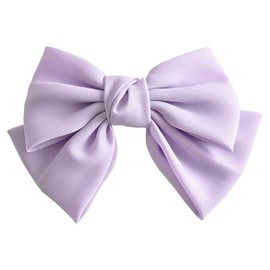 Two-Tiered Ribbon Barrette Large Graduation Ceremony Ladies Wedding Hair Accessory 22. Purple