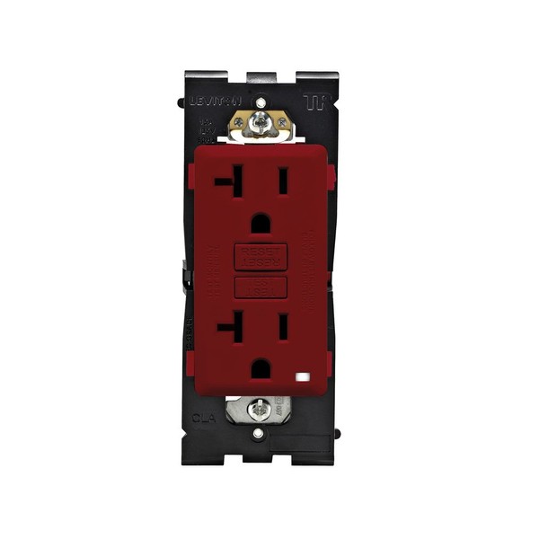 Leviton RGF20-RE Renu Self-Test Tamper-Resistant GFCI Outlet, 20-Amp, Red Delicious