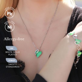 Leafael Birthstone Heart Necklace for Women | Birthstone Necklace With Healing Crystals | Allergy-Free Pendant Necklace with Gift Box Included