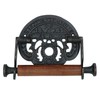 AB Tools StPancras Traditional Toilet Roll Holder Cast Iron Wooden