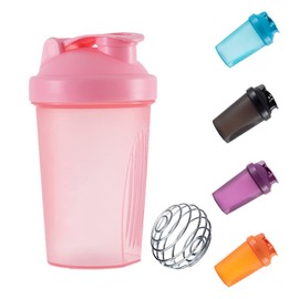 KANGSIT Protein Shaker Bottle with Stainless Steel Mixing Ball, BPA- and DEHP-free, Leakproof Flip On Lid- Protein & Supplement Shaker Bottle 400ml