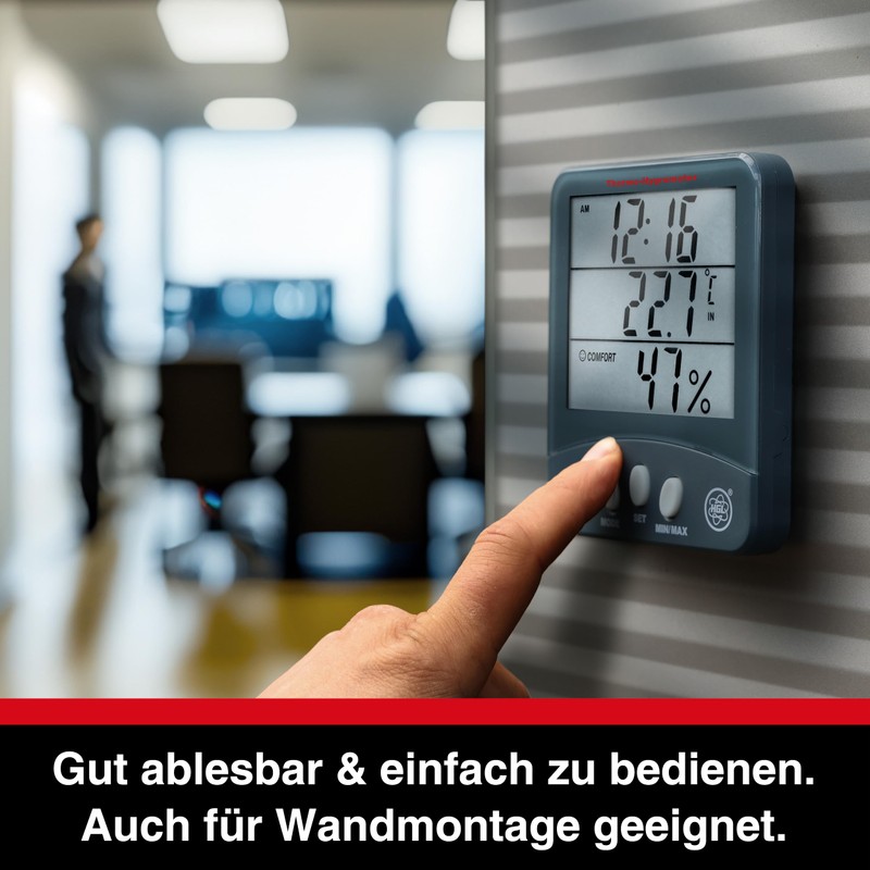 HGL - 100 Thermometer and Hygrometer with Large LCD Display,