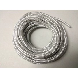 Simple Vintage Lighting (13 ft) Vintage 2-Wire Round Cloth Covered Wire Antique Lamp Fan Cord Silver