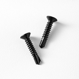 #6 x 1-1/4" (100 Pack) Flat Head Sheet Metal Screws Phillips Drive Fast Self-Tapping Screw Wood Screws, High-Strength 410 Stainless Steel, Black Oxide