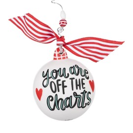 Glory Haus Nurse-Themed Funny Christmas Ornaments - You are Off The Charts Handpainted Clipboard Ceramic Ball Christmas Tree Ornament - Cute Christmas Hanging Decorations - Indoor Holiday Decor