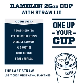 YETI Rambler 26 oz Straw Cup, Vacuum Insulated, Stainless Steel with Straw Lid, High Desert Clay