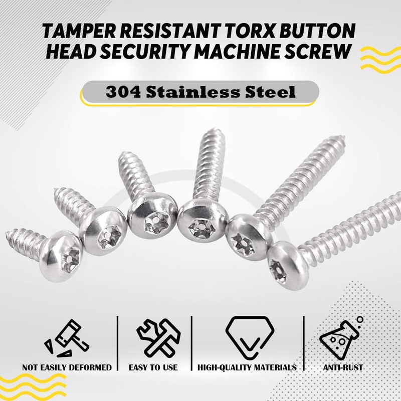 Hilitchi 50 Pcs M5x16mm Stainless Steel Button Head Torx Sheet