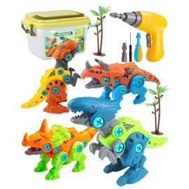 E-SMARTER Take Apart Dinosaur Toys for Boys Girls, Boys Toys with Storage Box & Electric Drill, DIY Construction Build Set Dinosaur Toy, Dinosaur Gifts For Kids Boys Girls Age 3 4 5 6 7 8 9 Year Old