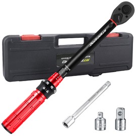 ATsafepro ATsafepro 3/8 Inch Torque Wrench Set,5-60 Nm with 3/8" to 1/4", 3/8" to 1/2" Socket Adapter & 6" Extension Bar–±3% Accuracy, Reversible Ratchet Head for Cars, Bicycles, Moto,DIY