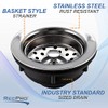 RV Sink Drain with Basket Strainer Stainless Steel 3 1/2"