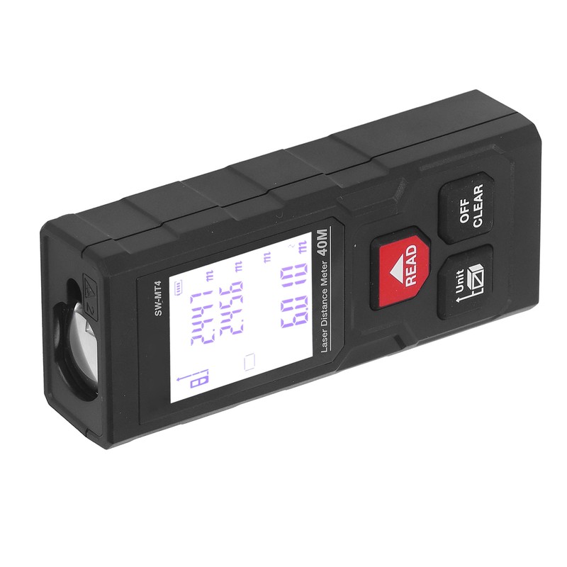 Laser Distance Meter Millimeter Level Accuracy 40m Range Red Light
