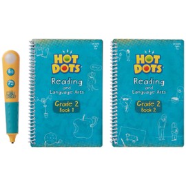Educational Insights Hot Dots Let's Master 2nd Grade. Juego de lectura de segundo grado, libros de trabajo de aprendizaje de preparación para la escuela en el hogar y la escuela, 2 libros y bolígrafo interactivo, 100 lecciones de lectura, para mayores de