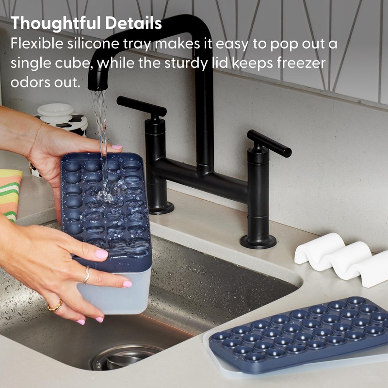 W&P Ice Ball Box Silicone Circular Ice Tray with Lid