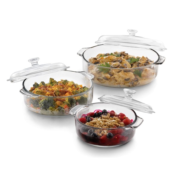 Libbey Libbey 56030 Baker's Basics 3-Piece Covered Casserole Dishes, Versatile