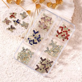 CHANGAR 30pcs Heart Love Nail Art Charms 3D Valentine's Day Love Rhinestones Heart Diamond Alloy Nail Gems for Women Girls DIY Craft Bling Jewelry