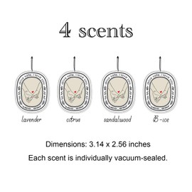 4 x Car Air Freshener Hanging, Valentine's Day Gift, Valentine's Day Gift For Boyfriend, Gift for Girlfriend, Gift for Couple, New Car Mirror Hanging, 4 Scents (Drive Safe)