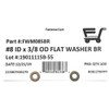 #8 ID x 3/8 OD Solid Brass Flat Washer (100