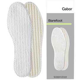Gabor Barefoot Terry Cloth Insole, Skin-friendly, 100% Cotton + Latex Foam Padding, with High Moisture Absorption for Fresh Feet All Day, Washable, Size 5