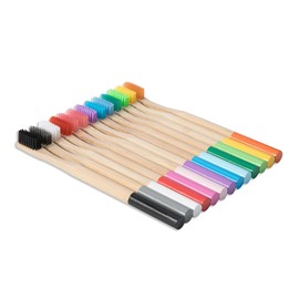 Healvian 4pcs Biodegradable Bamboo Toothbrushes Soft Bristles Ergonomic Handle for Home and Travel Use Grey Packaging