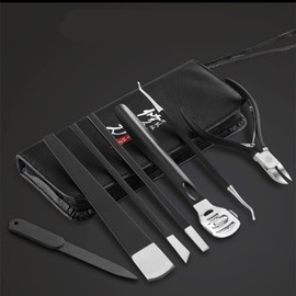 VOANZO Pediküre-Rasierset - Professionelles Kallusrasierer-Fußpflegeset - Pediküre-Werkzeugset aus Edelstahl Fußpflege-Kallusentfernungswerkzeug （Schwarz）