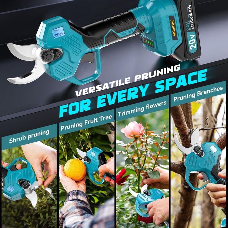 Cordless Pole Pruning Shears Compatible with Makita 18V Battery: 1.5-2