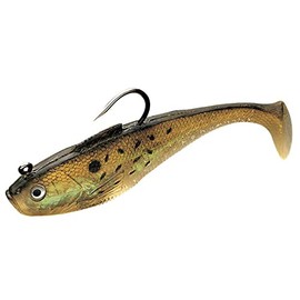 Tsunami Holographic Soft Bait Heavy Swim Shad Lure, 4", 1.3oz, Golden Bunker Spots