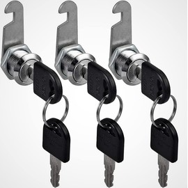 KUYEFGF Cabinets General Tubular Cam Lock Key Set,5/8 Inch Tumbler Cam Lock,Alike Keyed,3/4 Inch Cylinder,Removable Key Mailbox Tool Box Replacement Lock 16 mm Campers Vans Key Box Lock