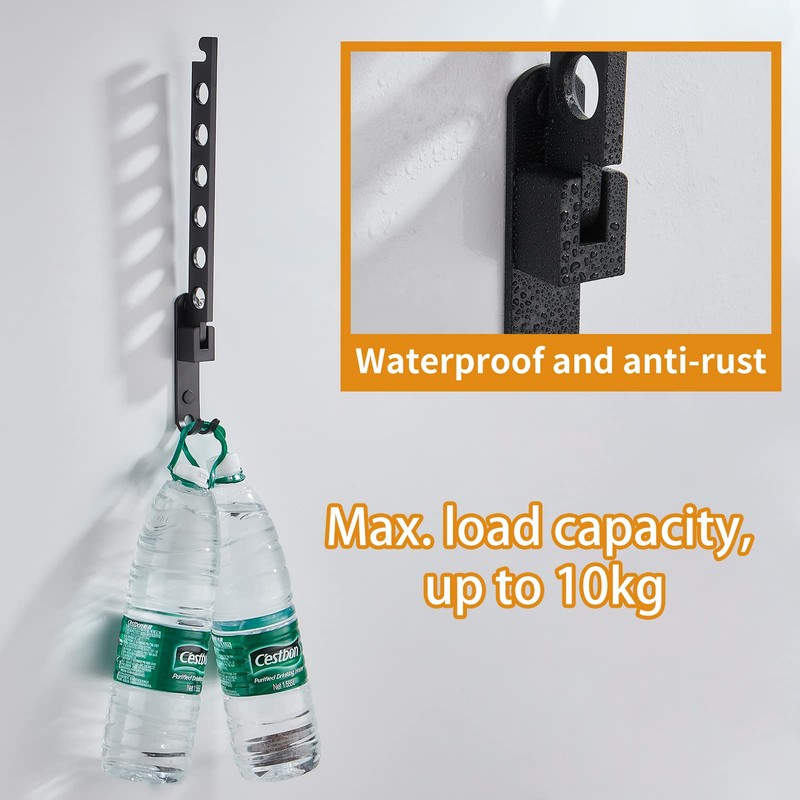 JOOM Retractable Folding Wall Mounted Clothes Hanger Rack Clothes Storage