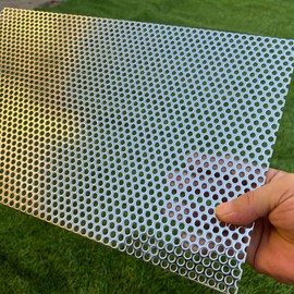 FengYoo Perforated Plate Stainless Steel Perforated Grid Stainless Steel Grid 5 mm Hole Thickness 1.1 mm 406 mm x 255 mm Perforated Metal