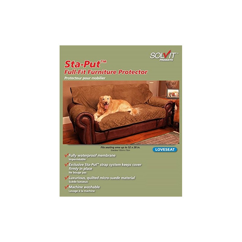 PetSafe Solvit Loveseat Full Coverage Pet Bed Protector, Cocoa