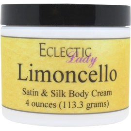 Eclectic Lady Limoncello Satin and Silk Cream, Body Cream, Body Lotion, 8 oz - Shea Butter, Aloe, Silk Amino Acids, Vitamin E, Phthalate-Free, Handcrafted in USA - Perfect For Women