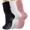 ZANZER Grip Pilates Socks for Women, Yoga Slouch Socks with