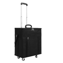 HAPPCUCOE 180 Slot Eyeglasses Organizer, Eyeglasses Storage Travel Trolley Case With Wheels, Large Capacity Glasses Display Suitcase, Optical Frame Glasses Display Case Storage Box,Black