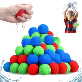 Water Battle Balls, Pack of 30/40/50 Splash Balls, Water Bombs, Reusable Approx. 5 cm, Water Toy, Pool Toy, Beach Toy, Colourful Mixed Water Ball for Children, Summer, Outdoor (40 Pieces)