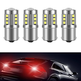 HVZUM 1156 LED Light Bulbs,12V-30V Super Bright LED Light Bulbs,1500 Lumens, with Projector Lens. for Backup Reverse Light Bulb Tail Light 6000K White, 4 Pack