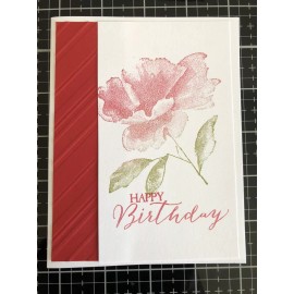 Stampin' Up! Card Set Of 4 Stampin Up Strawberry Slush HAPPY BIRTHDAY Embossed