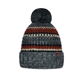 Barts Men's Goser Striped Knitted Hat with Bobble, Dark Heather (24), One Size