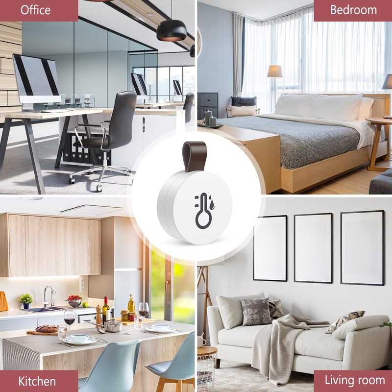 LOFICOPER Bluetooth Thermometer Hygrometer, 2 Pieces Mini Bluetooth Sensor, Wireless