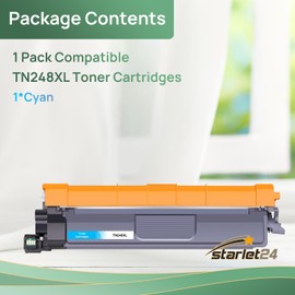 Starlet24 1 x TN248XL Cyan Compatible with Brother TN-248XL Cyan TN248 XL C for Toner Brother MFC-L3760CDW DCP-L3560CDWE DCP-L3740CDW DCP-L3520CDW MFC-L8390CDW MFC-L3740CDWE